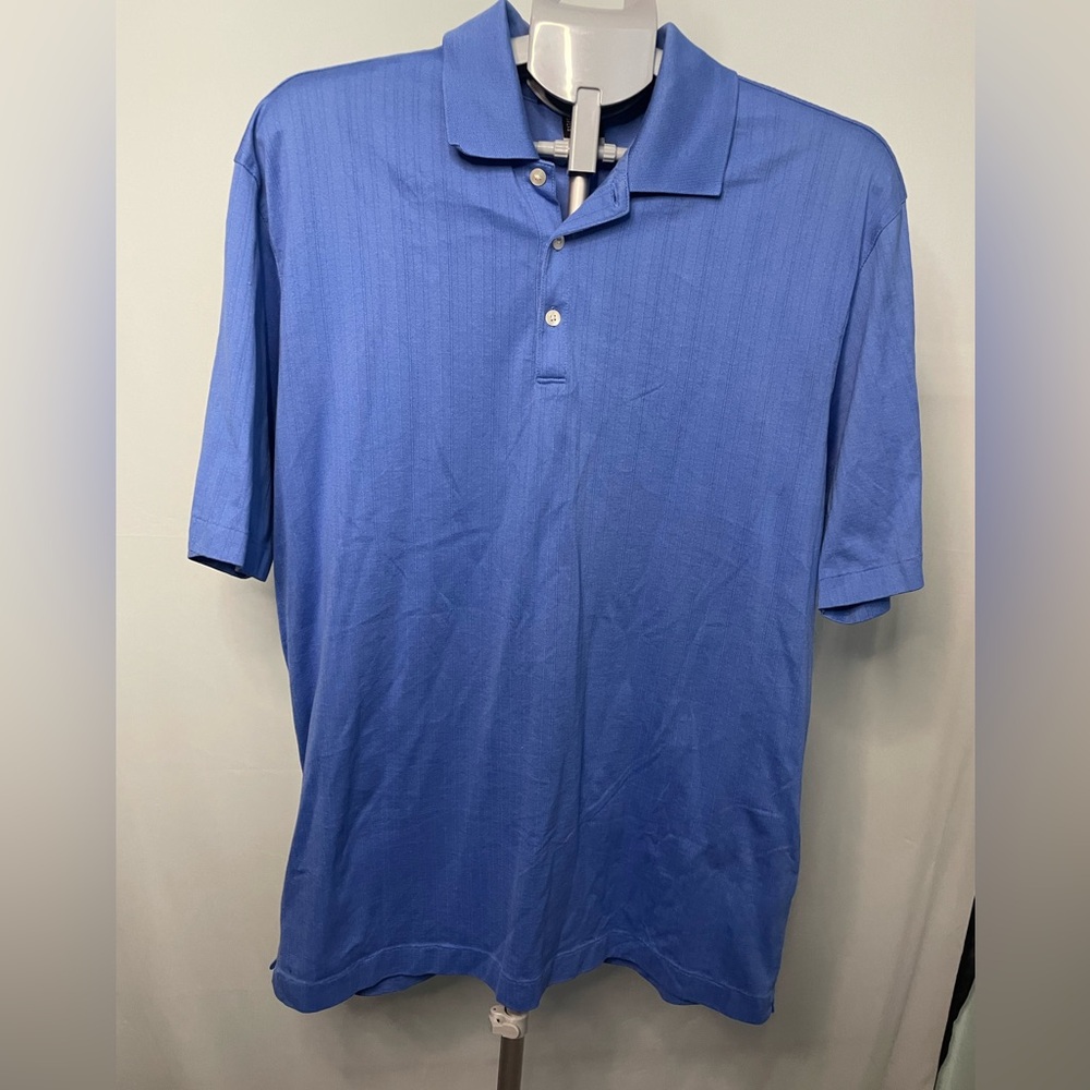 Tiger Woods Collection Nike‎ Men's Blue Polo Golf Shirt LARGE